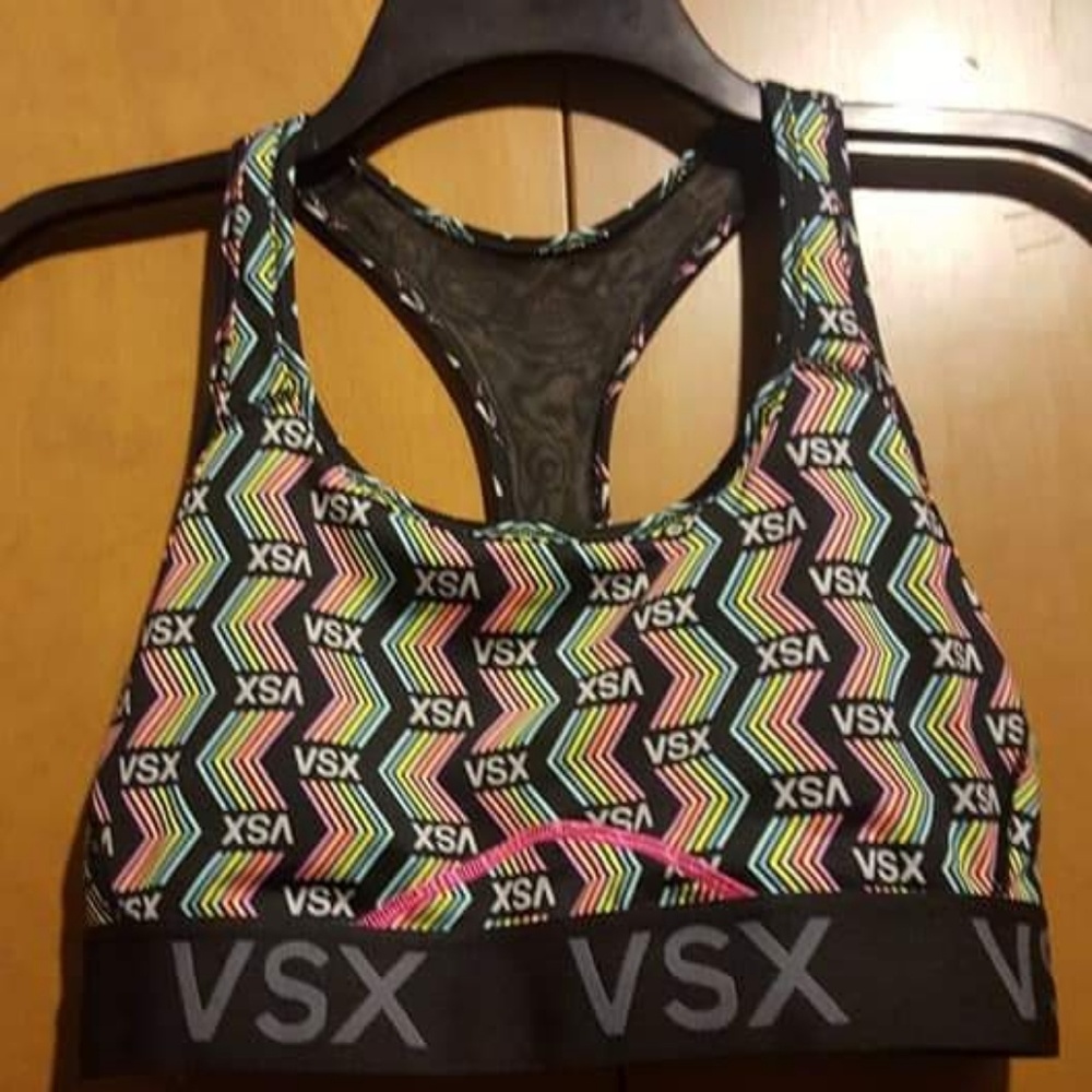 Neon racerback sports bra